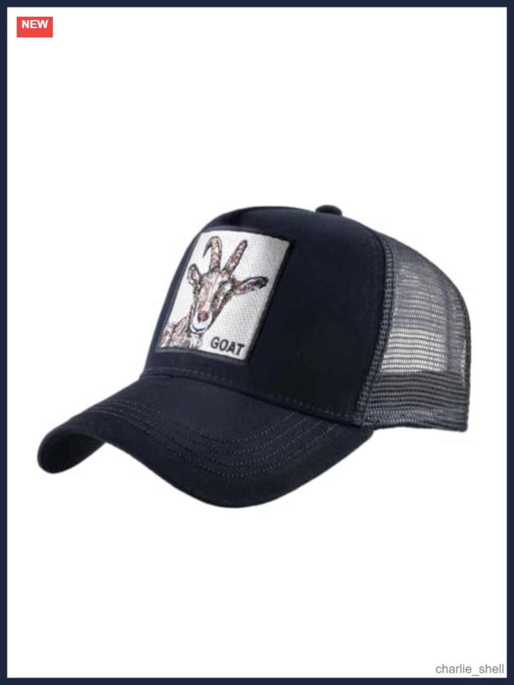 Embroidered Animal Patch Mesh Trucker Baseball Cap Snapback Adjustable